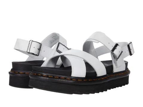 Dr. Martens Cross Strap Sandal, Sandali Donna, Bianco(White), 41 EU
