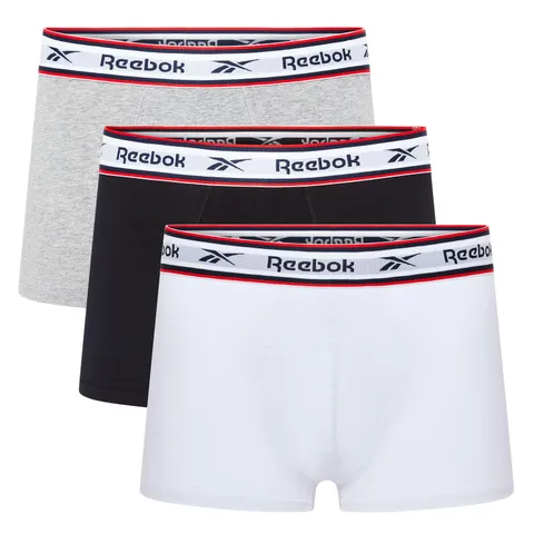 Reebok Pantaloncini Uomo in Nero/Bianco/Grigio, Comodi Pantaloni in Cotone Traspirante