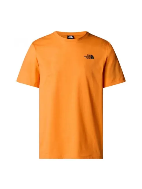 THE North FACE NF0A87NPAQE M S/S Box NSE Tee T-Shirt Uomo Digital Orange/White Du Taglia