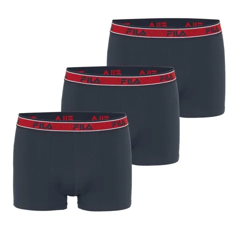 Fila Mutande Boxer Uomo Cotone, Set da 3, Blu NV (M)