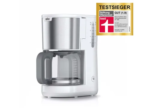 Braun Household PurShine KF 1500 WH - Macchina da caffè con filtro in vetro per fino a 10