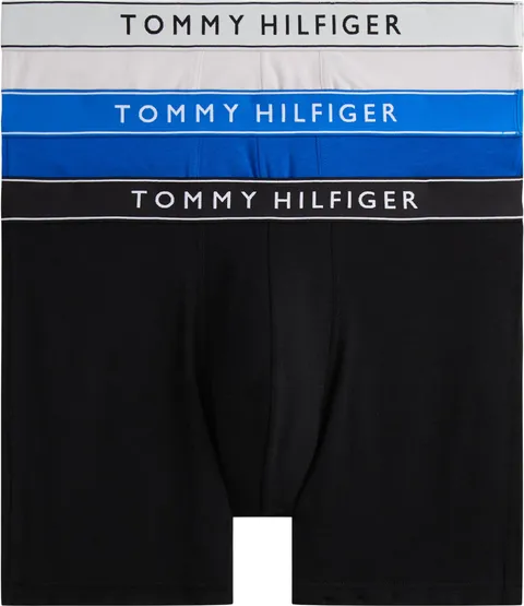 Tommy Hilfiger Uomo Slip Boxer Confezione da 3 in Cotone Elasticizzato, Multicolore