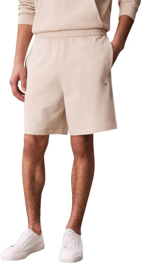 Calvin Klein Pantaloncini da Uomo EU 350Terry Badge Short LV04RF282G, Bianco, XXL