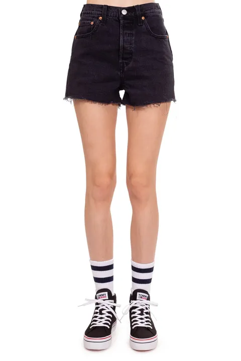 Levi's Ribcage Shorts, Pantaloncini Donna, Black Lake, 23