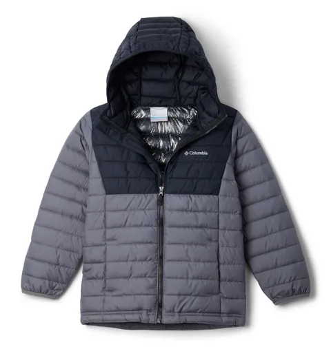 Columbia Powder Lite 2 Hooded Jacket - Piumino con cappuccio Ragazzi, City Grey/Black
