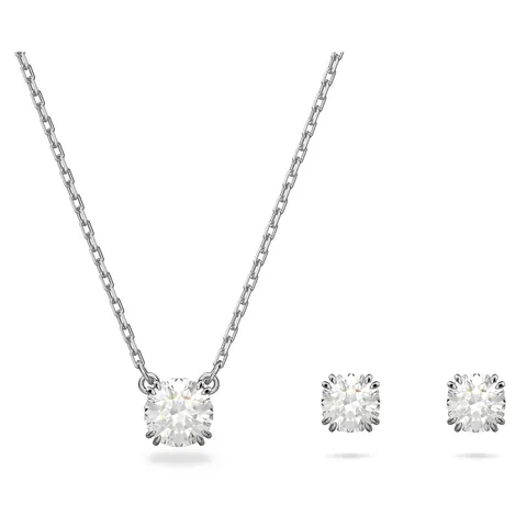 Swarovski Set Constella, Taglio Round, Bianco, Placcato rodio