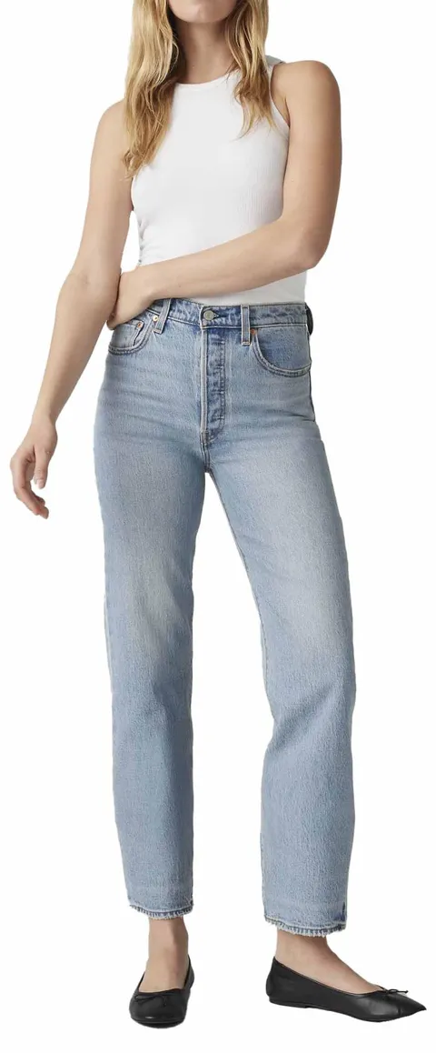Levi's Ribcage Straight Ankle Jeans, Let's Share, 33W / 29L Donna