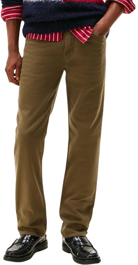 Tommy Hilfiger Uomo Jeans Denton Straight Fit, Verde (Army Green), 34W/34L
