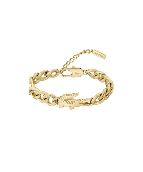 Lacoste Braccialetto a catena Per Uomo e Donna Collezione Crocodile in Oro Giallo con un