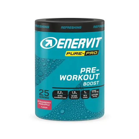 Enervit Pure-Pro Pre Workout Integratore in Polvere Gusto Fragola-Ananas, con Caffeina