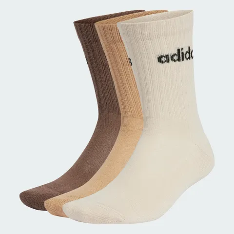 adidas Unisex - Adulto Linear Crew Cushioned Socks 3 Pairs, Wonderwhi/Magbei/Earstr, 37-40