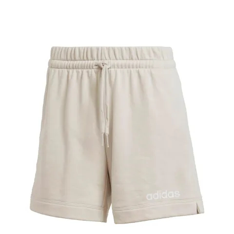adidas Donna Essentials Linear French Terry Shorts, Wonder Alumina/White, XL