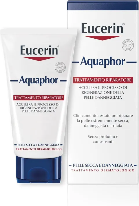 Eucerin Aquaphor Trattamento Riparatore 45 ml, Crema idratante corpo e viso per favorire