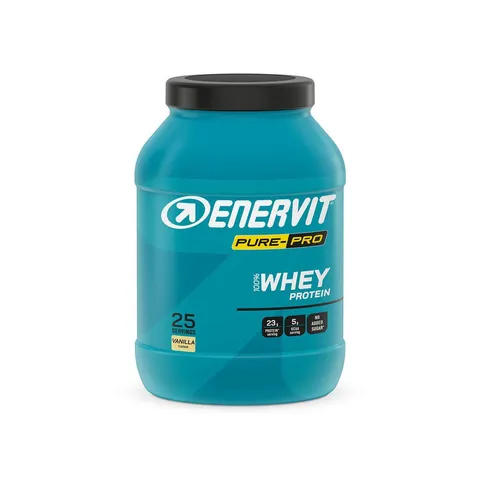 Enervit Pure-Pro 100% Whey Protein Gusto Vaniglia, Proteine in Polvere Isolate per Massa