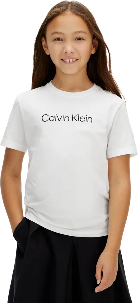 Calvin Klein T-Shirt Unisex INST. Logo SS IU0IU00682 S/S T-Shirt, Bianco (Bianco Brillante), 14 Anni, Bianco (Bianco Brillante), 14 Anni