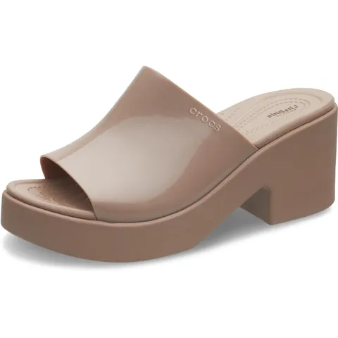 Crocs Brooklyn Woven Slide Heel, Sandali con Tacco Donna, Marrone, 42/43 EU