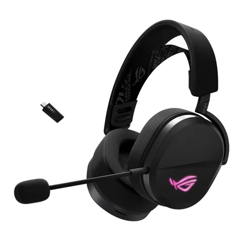 ASUS ROG Pelta, Cuffie da Gaming Senza Fili, Connessione 2.4GHz e Bluetooth, Audio Ampio, Autentico e Preciso, Driver Placcati in Titanio da 50mm, Per PC, Mac, PS, Switch, Android, Nere