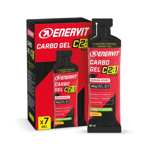 Enervit, Carbo Gel C2:1PRO Lime, Gel Energetico, 40g di Carboidrati, Per Attività ad Alta