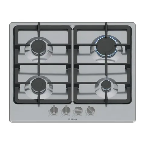 Piano Cottura A Gas - Bosch Serie 4 - 4 Fuochi - 52 X 58,2 X 4,5 Cm - Pgp6b5k90 - Acciaio