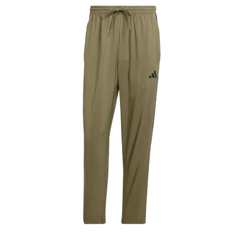 adidas Uomo Essential Three Stripes Stanford Open Hem Pants, Olive Strata/Black, XL