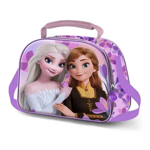 Disney Frozen 2 Violet-Borsa Porta Merenda 3D, Lilla, 26 x 20 cm, Capacità 5 L