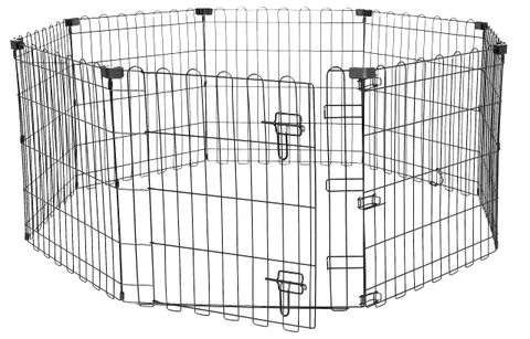 Amazon Basics Recinto per Cani Da Interno, Ottagonale Pieghevole in Metallo, per Cani e