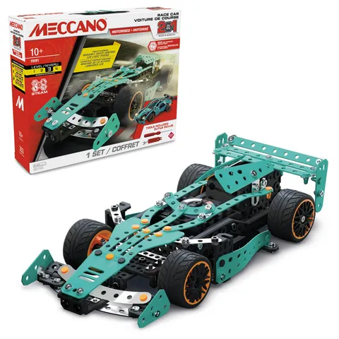 Bandai - Meccano Auto da Corsa 2 in 1 - Kit di Costruzione 2 Modelli Formula 1-353 pezzi