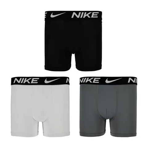 Nike Essential Micro 3Pk Br Boxer per Bambino Black/White 13/15 Anni