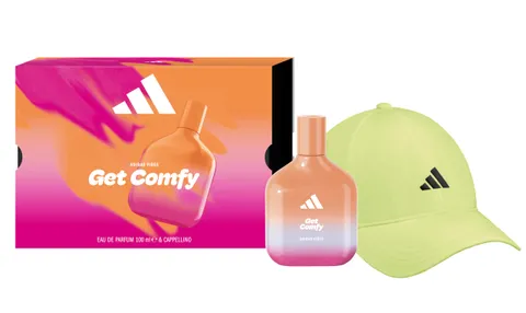 adidas, Cofanetto Regalo Vibes Get Comfy, Eau de Parfum 100 ml e Cappellino adidas Giallo