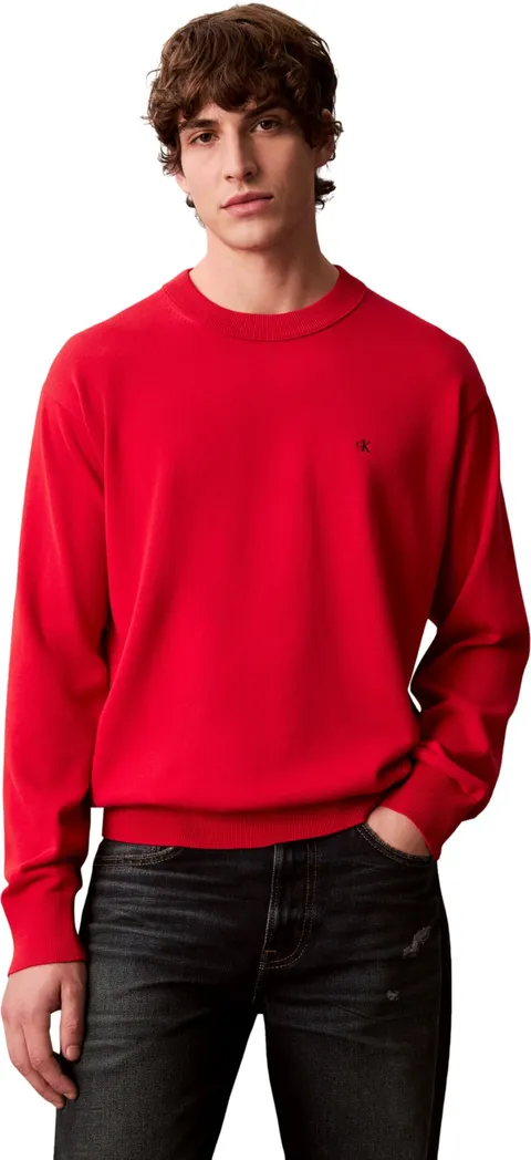 Calvin Klein LS Ez Cotton Crewnk Sweater 12Gg Lv04Rc309G, Maglione, Uomo, Rosso