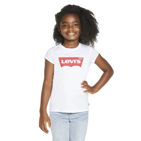Levi's Lvg S/S Batwing Tee, T-shirt Bambine e ragazze, Bianco (Red/White), 2 anni (92 cm)
