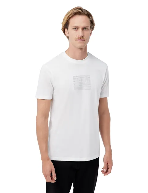 Armani Exchange Men's Plain - Maglietta con Logo Stampato 3D, Colore Bianco off, XXL