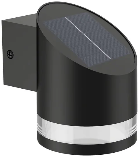 Philips LED Fyve Lampada Solare da Parete per Esterni, Luce Bianca Calda, 1.5W, IP44, Nero