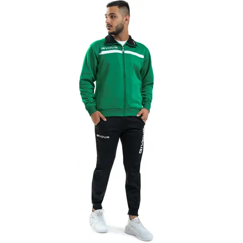 Givova TUTA ONE FULL ZIP Polarfleece Verde/NERO