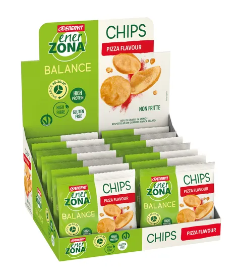 Enervit, Enerzona Chips Croccanti Gusto Pizza, 14 Bustine da 23g