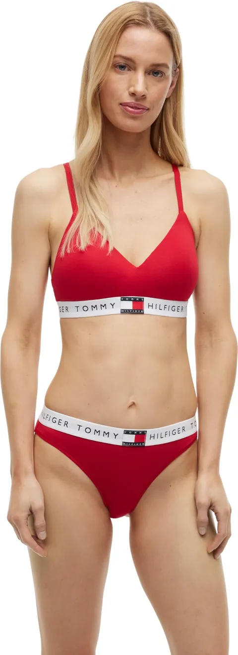 Tommy Hilfiger Donna Bralette Lift Spalline Regolabili, Rosso (Primary Red), L