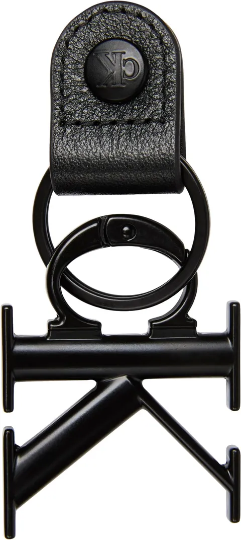Calvin Klein Uomo Portachiavi Bold Ck Carabiner con Monogramma, Nero (Matte Black)