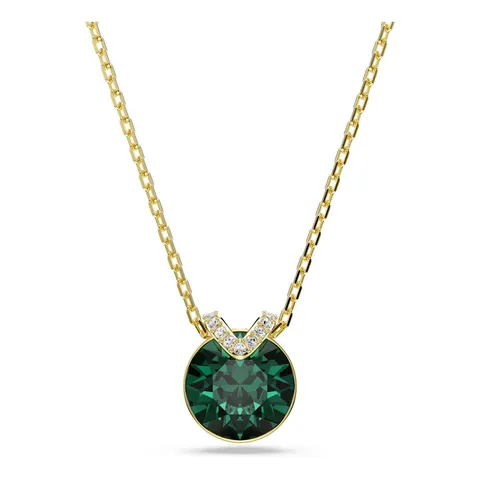Swarovski Bella V Ciondolo, Taglio Rotondo, Verde, Placcato Color Oro