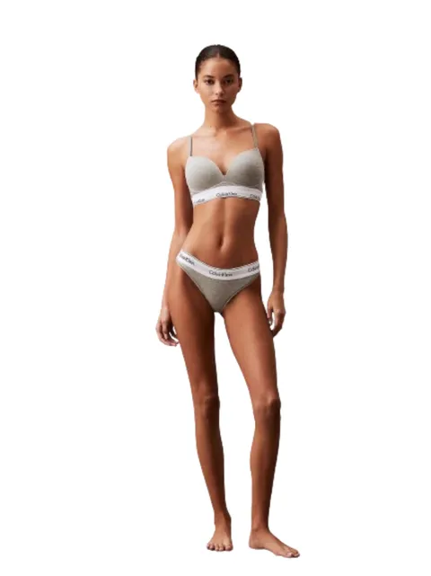 Calvin Klein Reggiseno Push-up Donna Plunge con Ferretto, Grigio (Grey Heather), 3C