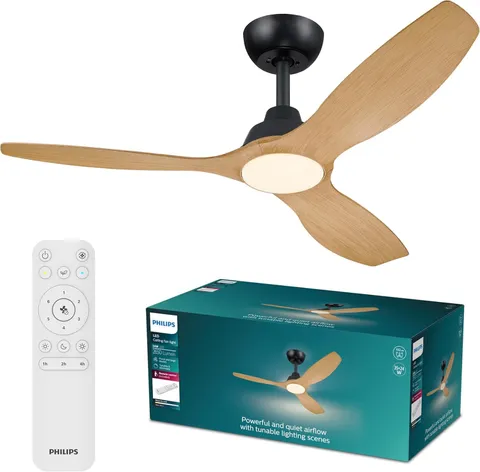 Philips Olas Ventilatore a soffitto illuminazione LED, 3 pale, 132 cm di diametro, 2650