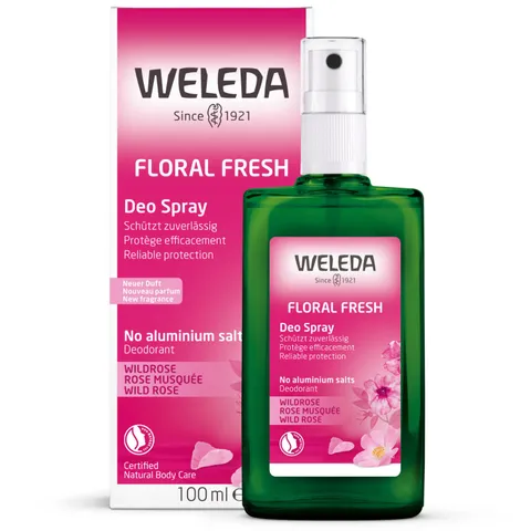 Weleda Deodorante Rosa mosqueta, sensuale profumo con oli essenziali naturali di rosa e