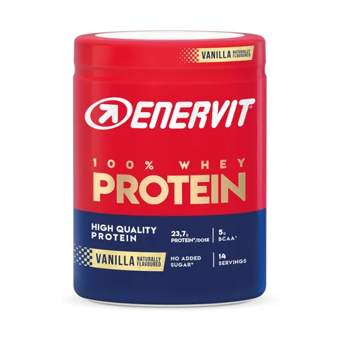 Enervit, 100% Whey Protein, Gusto Vaniglia, Ideale dopo l'Allenamento, Ricco di Vitamina