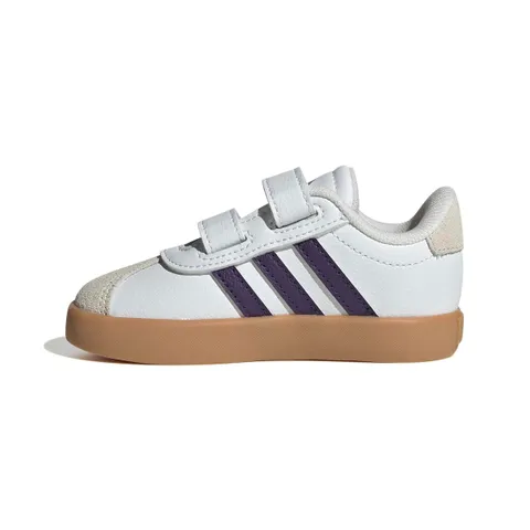 adidas Unisex - Bimbi 0-24 VL Court 3.0 Infants Shoes, Ftwr White/Violet/Gum 3, 23 EU