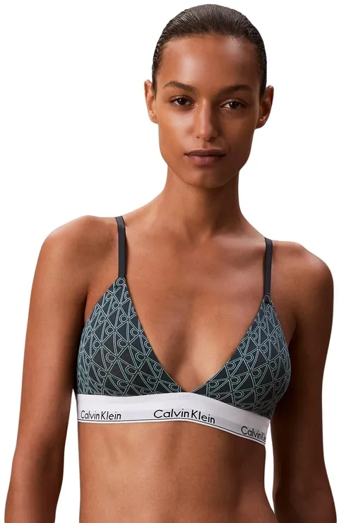 Calvin Klein Donna Reggiseno a Triangolo Lightly Lined con Fascia con Logo, Verde (Bijou