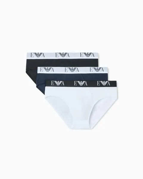 Emporio Armani Slip Uomo, Bianco/AR.Blue/Nero, S
