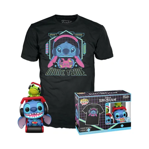 Funko POP! & Tee: L & S-Gmr Stitch With Frog With Frog - S - Lilo And Stitch - T-Shirt