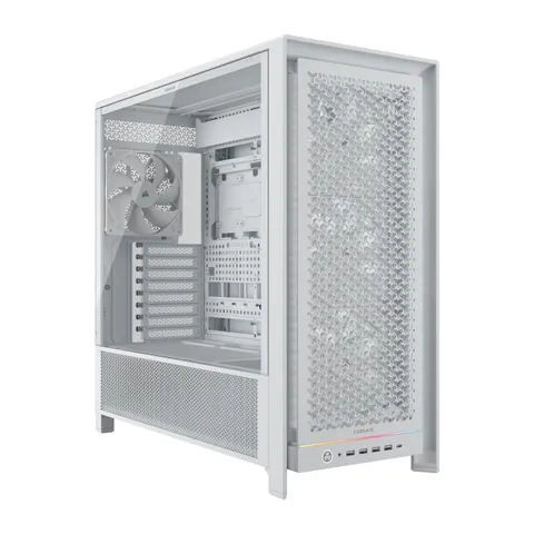 CORSAIR FRAME 5000D RS Modulare Flusso d'aria Elevato Mid-Tower PC Case - 4x Ventole RS Preinstallate, Sistema di Montaggio Delle Ventole InfiniRail, Scheda Madre a Connettore Inverso - Bianco