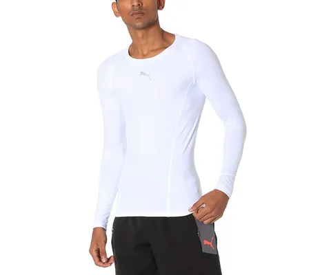 Puma Liga Baselayer Tee LS Maglia A Manica Lunga, Bianco (White), 3XL Uomo