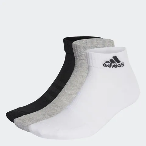 adidas Unisex - Adulto Cushioned Sportswear Ankle Socks 3 Pairs, Medium Grey Heather