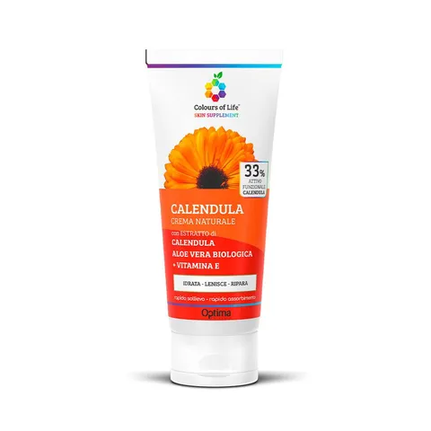 Calendula crema naturale - con Aloe Vera Biologica e Vitamina E - Ideale per Eritemi e